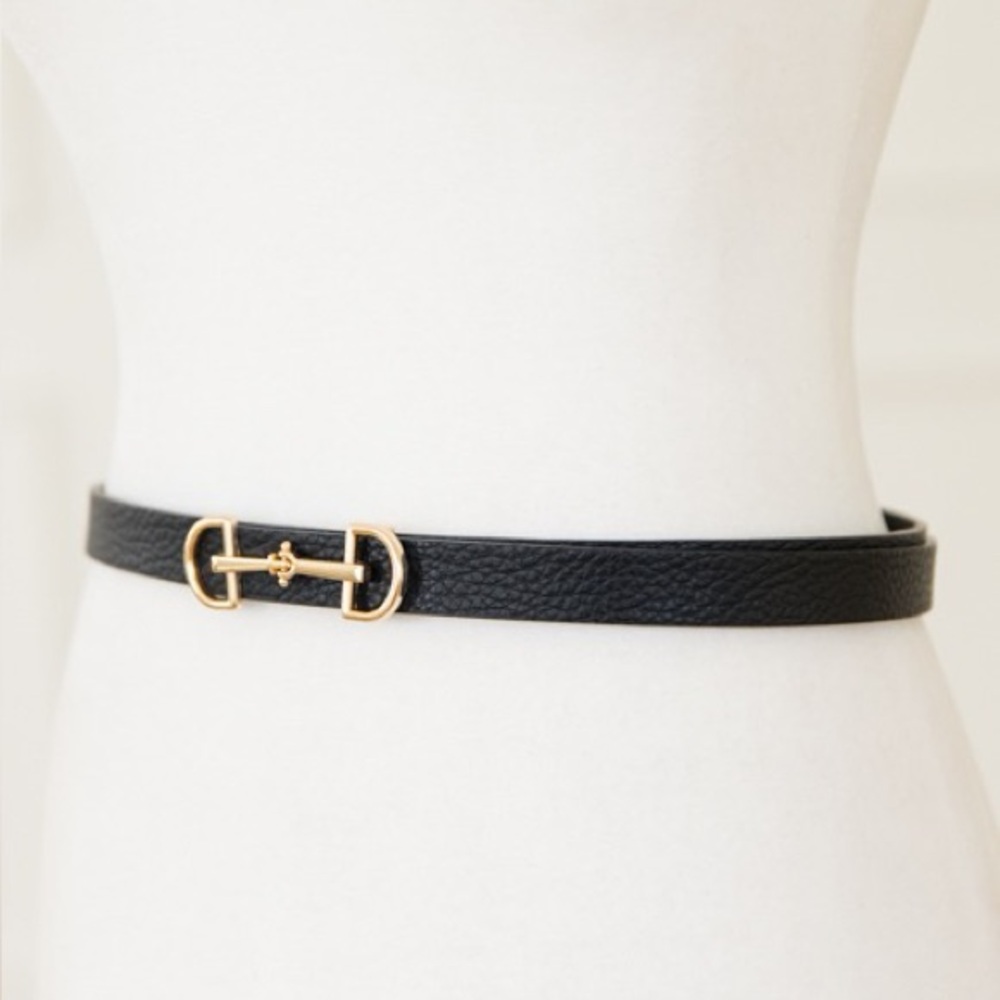 Slim Horsebit Belt, Black - Picture 4 of 4